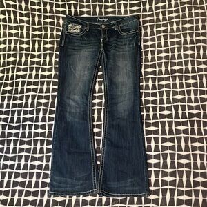 Amethyst Dark Wash Low Rise Bootcut Jeans